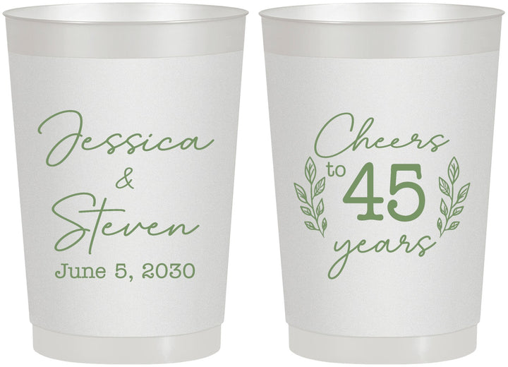 Personalized Anniversary 22 oz Frosted Cups - Cheers To 45 Years | 80026