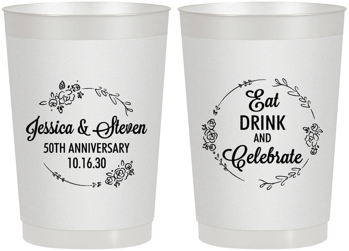 Personalized Anniversary 22 oz Frosted Cups - 50th Wedding | 80027