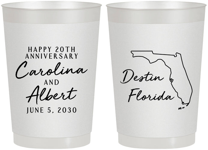 Personalized Anniversary 22 oz Frosted Cups - 20th Wedding | 80031