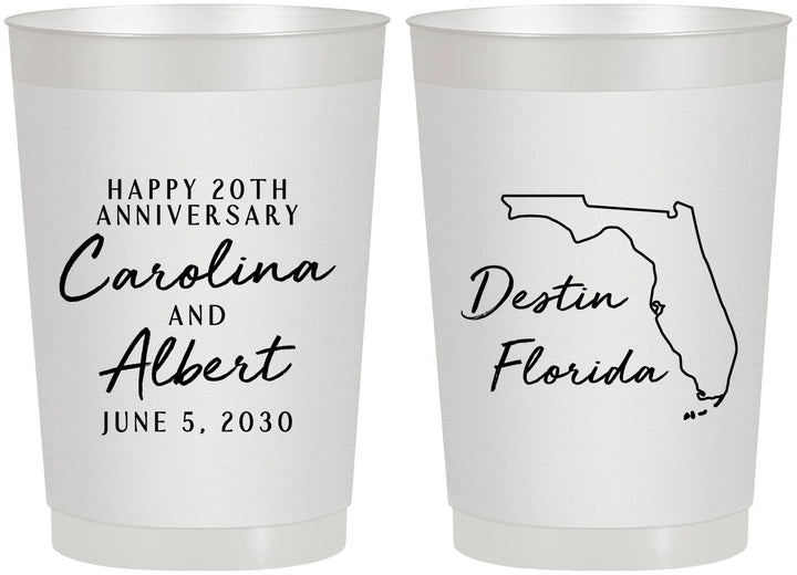Personalized Anniversary 22 oz Frosted Cups - 20th Wedding | 80031