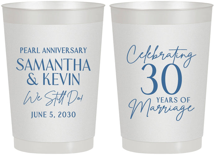 Personalized Anniversary 22 oz Frosted Cups - 30 Years Of Marriage | 80033