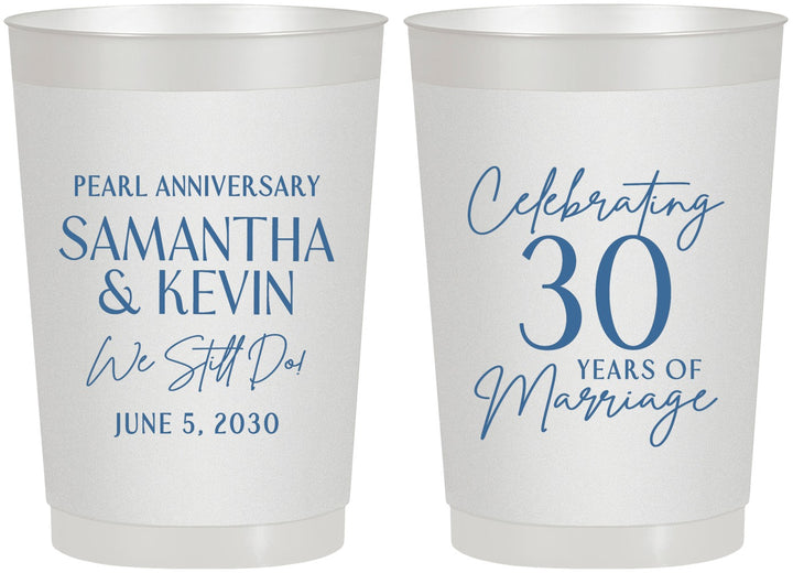 Personalized Anniversary 22 oz Frosted Cups - 30 Years Of Marriage | 80033