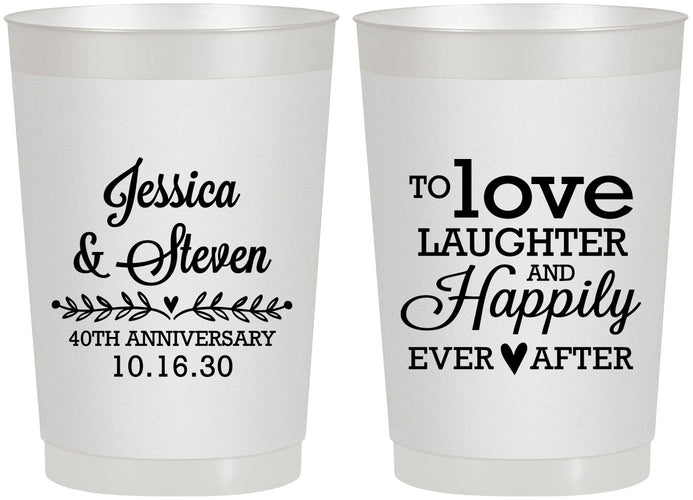 Personalized Anniversary 22 oz Frosted Cups - 40th Wedding | 80035