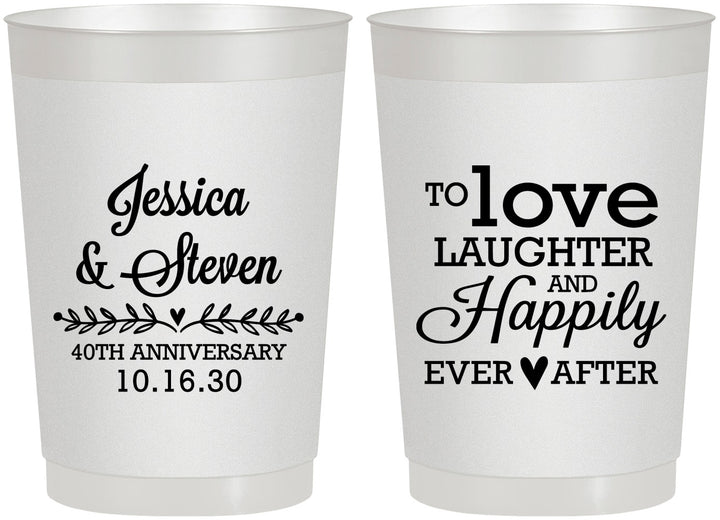 Personalized Anniversary 22 oz Frosted Cups - 40th Wedding | 80035