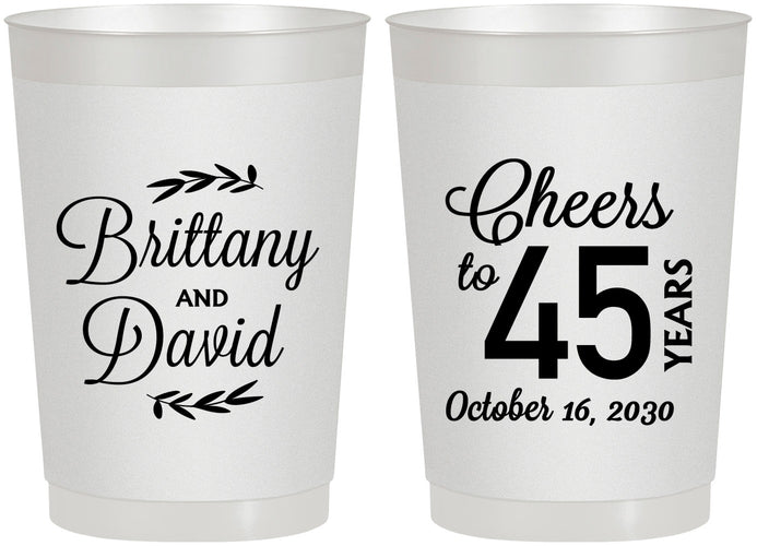 Personalized Anniversary 22 oz Frosted Cups - Cheers To 45 Years | 80036