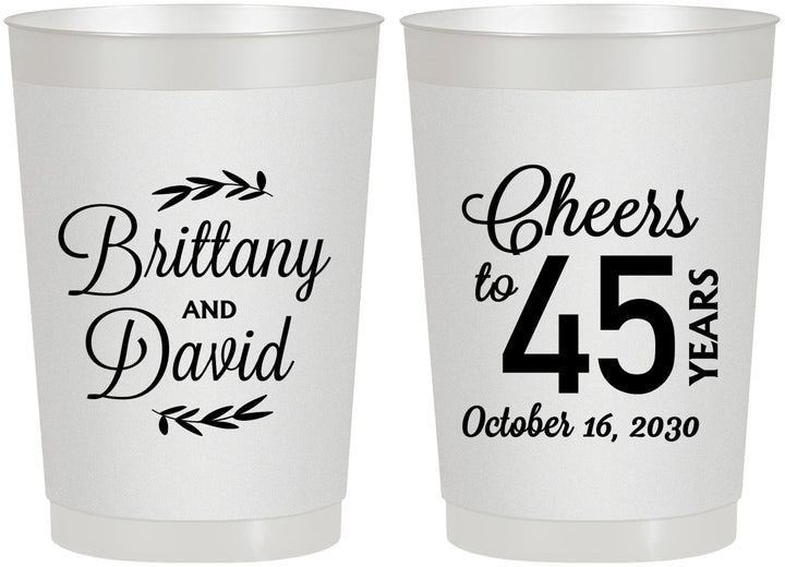 Personalized Anniversary 22 oz Frosted Cups - Cheers To 45 Years | 80036