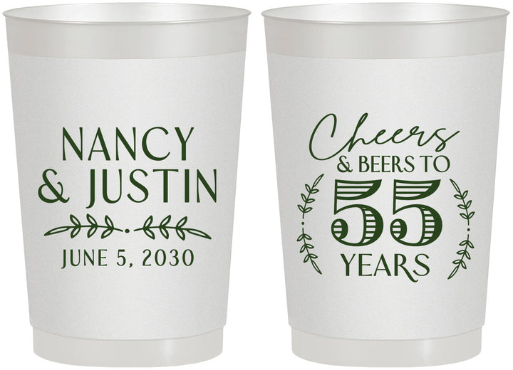 Personalized Anniversary 22 oz Frosted Cups - Cheers To 55 Years | 80038