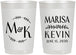Personalized Wedding 22 oz Frosted Cups - Two Letter Monogram | 801