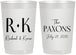 Personalized Wedding 22 oz Frosted Cups - Two Letter Monogram | 802