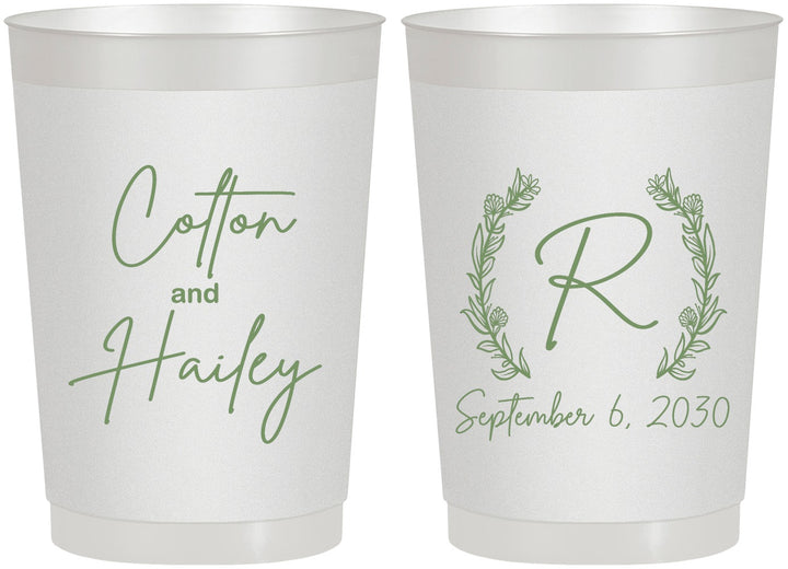 Personalized Wedding 22 oz Frosted Cups - Monogram | 803