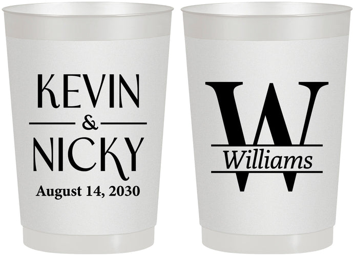 Personalized Wedding 22 oz Frosted Cups - Monogram | 806