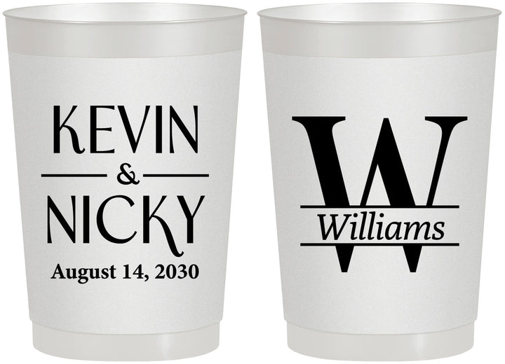 Personalized Wedding 22 oz Frosted Cups - Monogram | 806