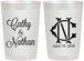 Personalized Wedding 22 oz Frosted Cups - Two Letter Monogram | 807