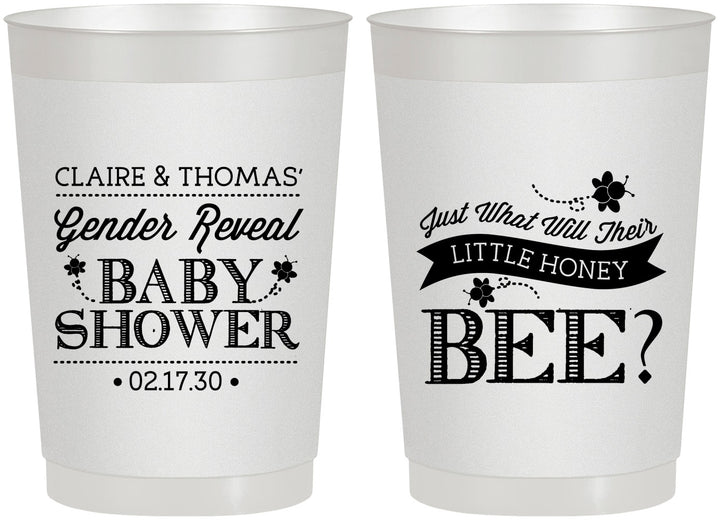 Personalized Baby Shower 22 oz Frosted Cups - Little Honey Bee | 90018