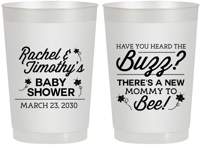 Personalized Baby Shower 22 oz Frosted Cups - Mommy To Bee | 90019