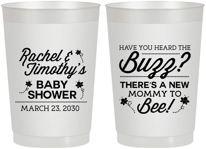 Personalized Baby Shower 22 oz Frosted Cups - Mommy To Bee | 90019