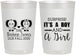 Personalized Baby Shower 22 oz Frosted Cups - Twins Boy And Girl | 90026