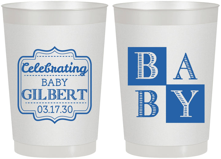 Personalized Baby Shower 22 oz Frosted Cups - Celebrating | 90029