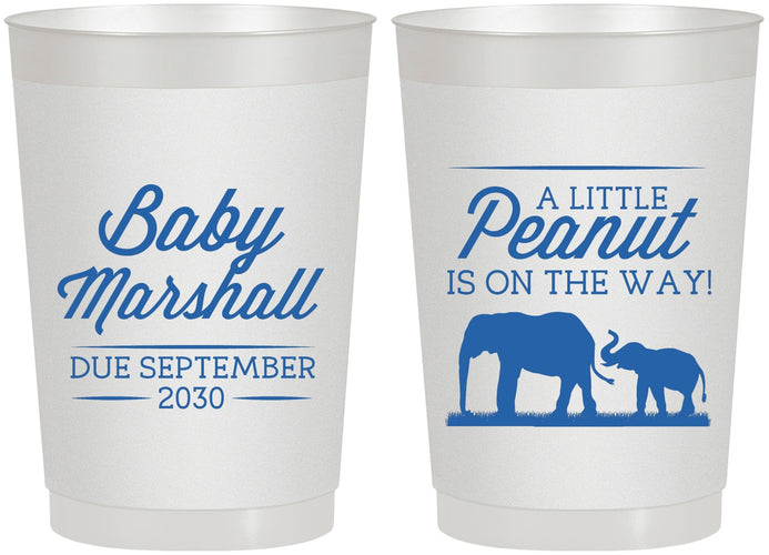 Personalized Baby Shower 22 oz Frosted Cups - Peanut On The Way | 90062
