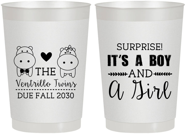 Personalized Baby Shower 22 oz Frosted Cups - Gender Reveal Boy Or Girl | 90064