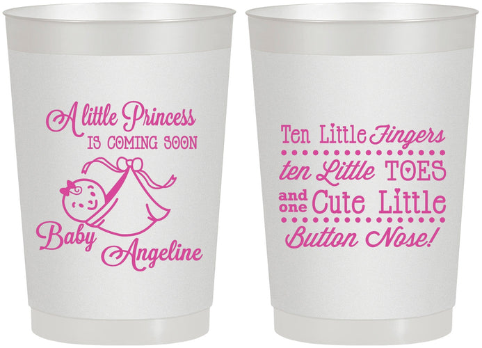 Personalized Baby Shower 22 oz Frosted Cups - Little Princess | 90066