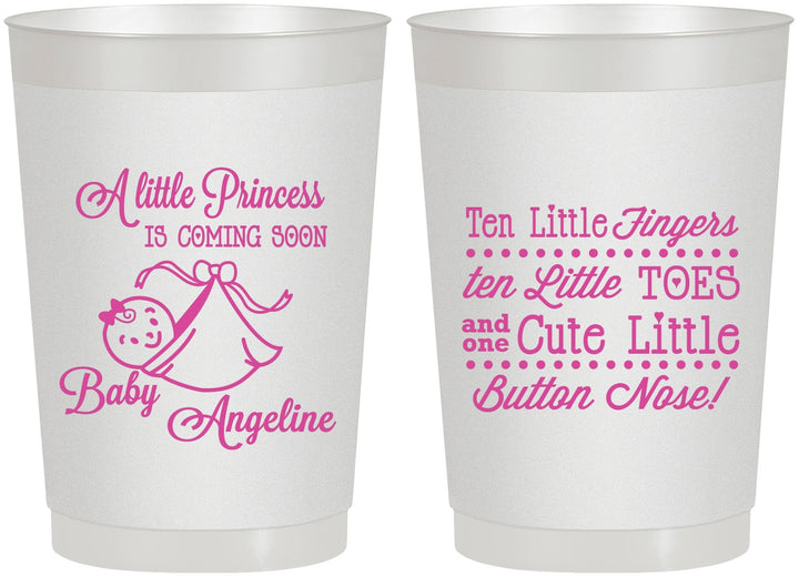 Personalized Baby Shower 22 oz Frosted Cups - Little Princess | 90066