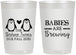 Personalized Baby Shower 22 oz Frosted Cups - Twins Baby Penguins | 90070