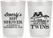 Personalized Baby Shower 22 oz Frosted Cups - Twins Baby Owls | 90074