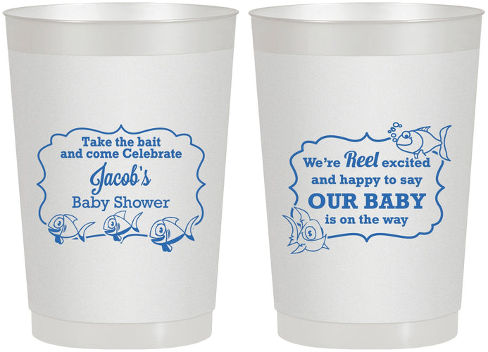 Personalized Baby Shower 22 oz Frosted Cups - Fish | 90075