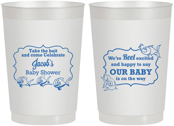 Personalized Baby Shower 22 oz Frosted Cups - Fish | 90075
