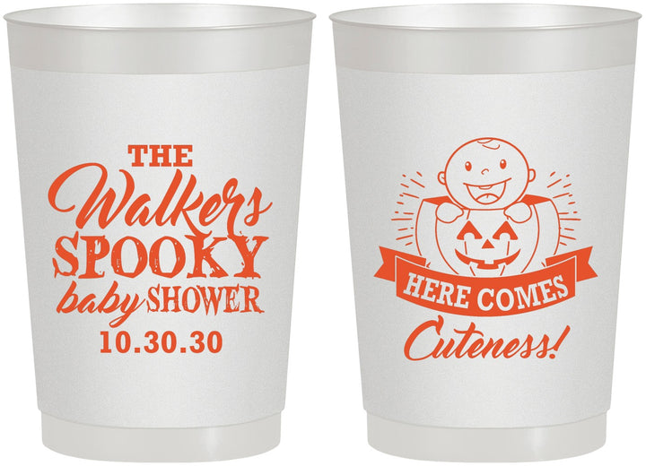 Personalized Baby Shower 22 oz Frosted Cups - Cuteness Halloween | 90089