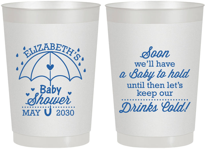 Personalized Baby Shower 22 oz Frosted Cups - April Showers May Babies | 90098