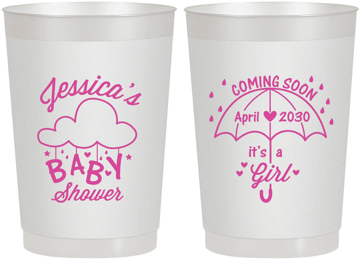 Personalized Baby Shower 22 oz Frosted Cups - April Showers May Babies | 90099