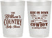 Personalized Baby Shower 22 oz Frosted Cups - Cowboy Coming To Town | 90105