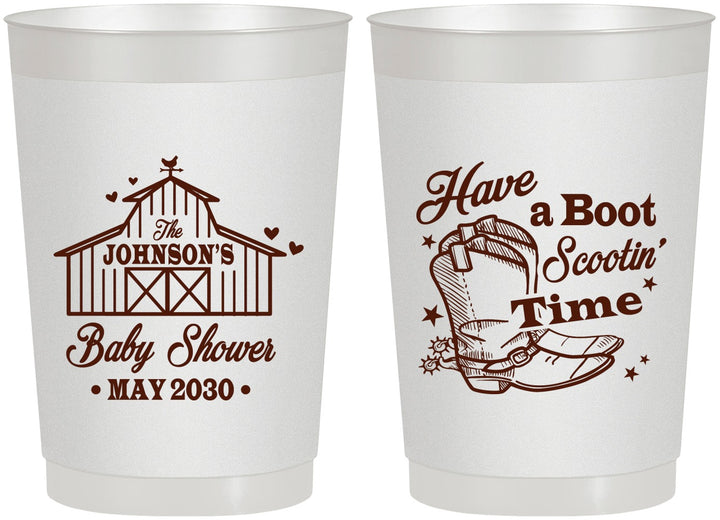 Personalized Baby Shower 22 oz Frosted Cups - Farm Country | 90107
