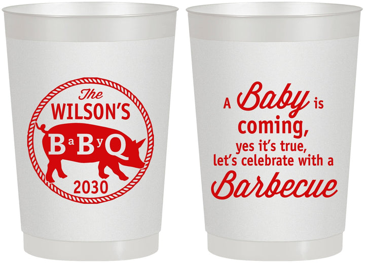Personalized Baby Shower 22 oz Frosted Cups - Bbq | 90110
