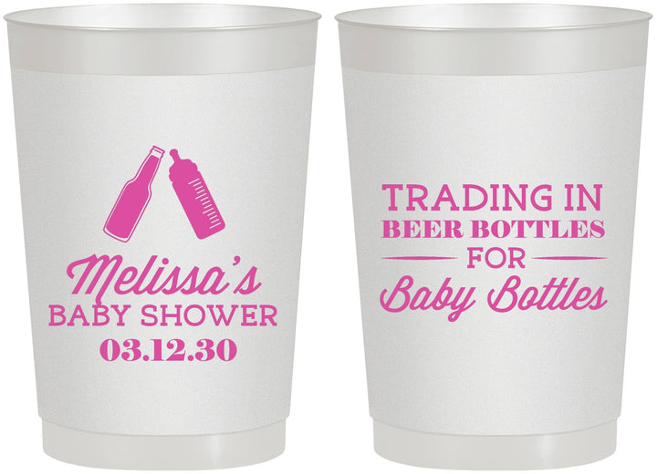 Personalized Baby Shower 22 oz Frosted Cups - Bottles | 90115