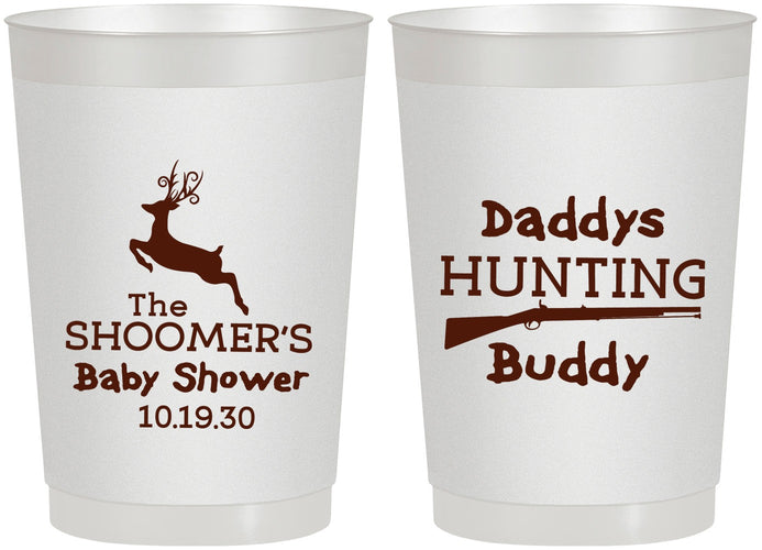 Personalized Baby Shower 22 oz Frosted Cups - Hunting Deer | 90118