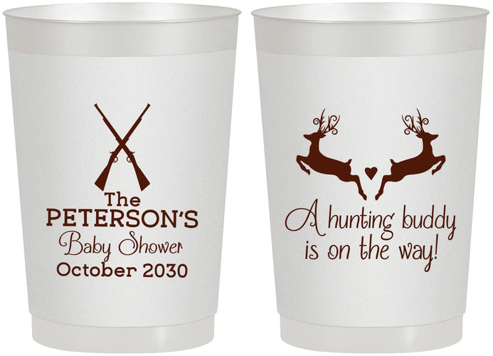 Personalized Baby Shower 22 oz Frosted Cups - Hunting Buddy | 90125