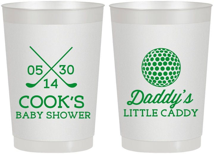 Personalized Baby Shower 22 oz Frosted Cups - Golf Little Caddy | 90135