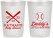Personalized Baby Shower 22 oz Frosted Cups - Baseball Little Batter | 90136