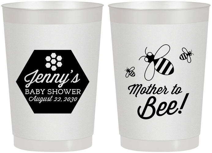 Personalized Baby Shower 22 oz Frosted Cups - Mother To Bee | 90153