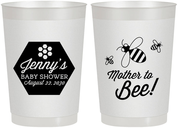 Personalized Baby Shower 22 oz Frosted Cups - Mother To Bee | 90153