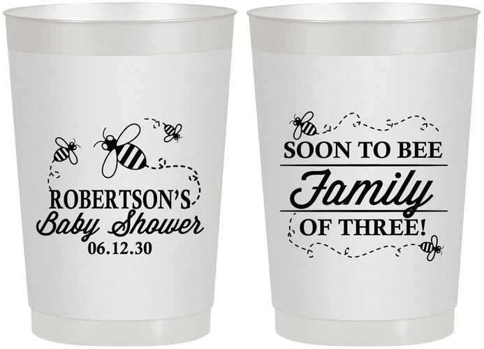 Personalized Baby Shower 22 oz Frosted Cups - Bee Family | 90155