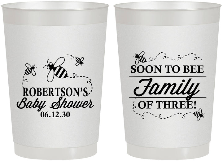 Personalized Baby Shower 22 oz Frosted Cups - Bee Family | 90155