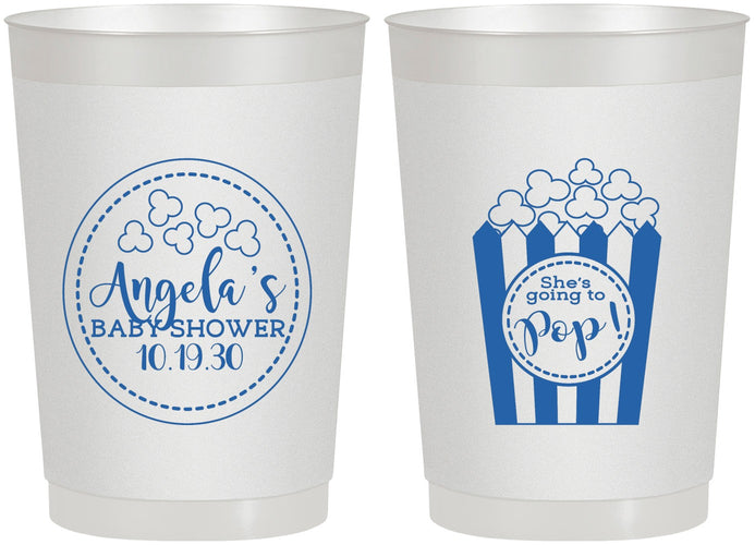 Personalized Baby Shower 22 oz Frosted Cups - Shes Going To Pop | 90159