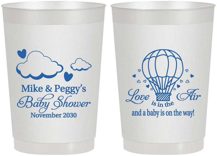 Personalized Baby Shower 22 oz Frosted Cups - Love Is In The Air | 90163