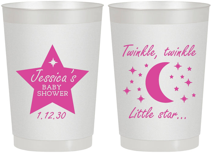 Personalized Baby Shower 22 oz Frosted Cups - Twinkle Twinkle Little Star | 90168