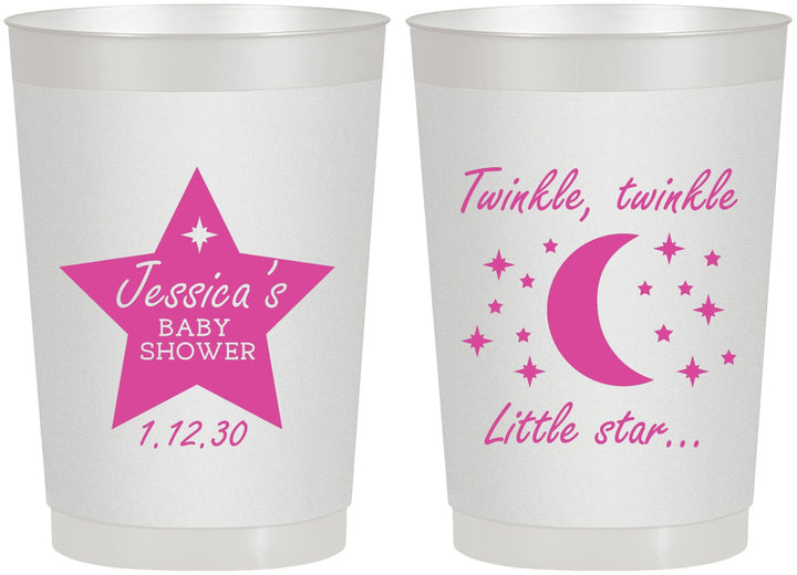 Personalized Baby Shower 22 oz Frosted Cups - Twinkle Twinkle Little Star | 90168