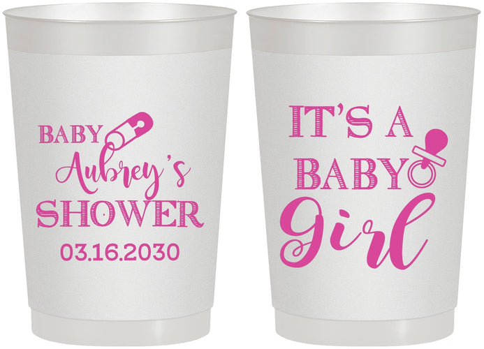 Personalized Baby Shower 22 oz Frosted Cups - Baby Girl | 90171